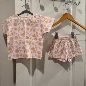 Girls 2pc summer shorts set size 6-12 months NEW